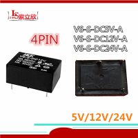 รีเลย์พลังงานใหม่5ชิ้น/ล็อต100% V6-S-Dc12v V6-S-Dc5v 5vdc 12vdc 24vdc V6-S-Dc24v 4พิน10a 5V 12V 24V