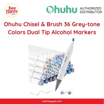 Ohuhu Grey Tone Colors Dual Tips Alcohol Art Markers - Brush