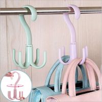 Rotary hook four-claw multifunctional wardrobe hook nail free plastic tie hook Punch-Free Movable Hook Rotatable Hanging Bag