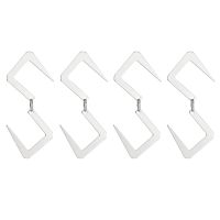 4 PCS Hanging Hook S-Shaped Hooks Outdoor Triangular Pot Cookware Lamp Holder Hook for Camping Clothesline Hanger