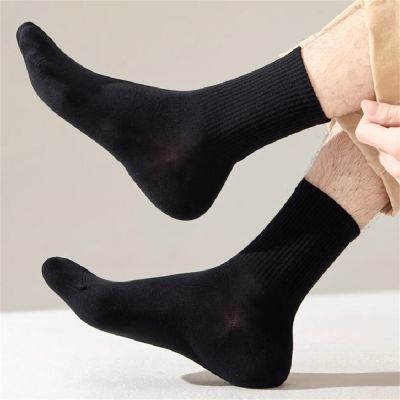 ‘；’ 10 Pairs/Pack Classic Black White Mens Cotton Socks Sweat-Absorbing Mid Tube Sports Socks Breathable Women Casual Sokken