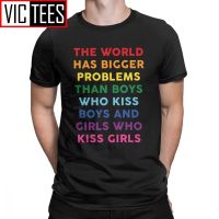 Men The World Has Bigger Problems T Shirts Gay Pride Lgbt Cotton Clothing Fashion Short Sleeve Tee Gift T-Shirt Europe