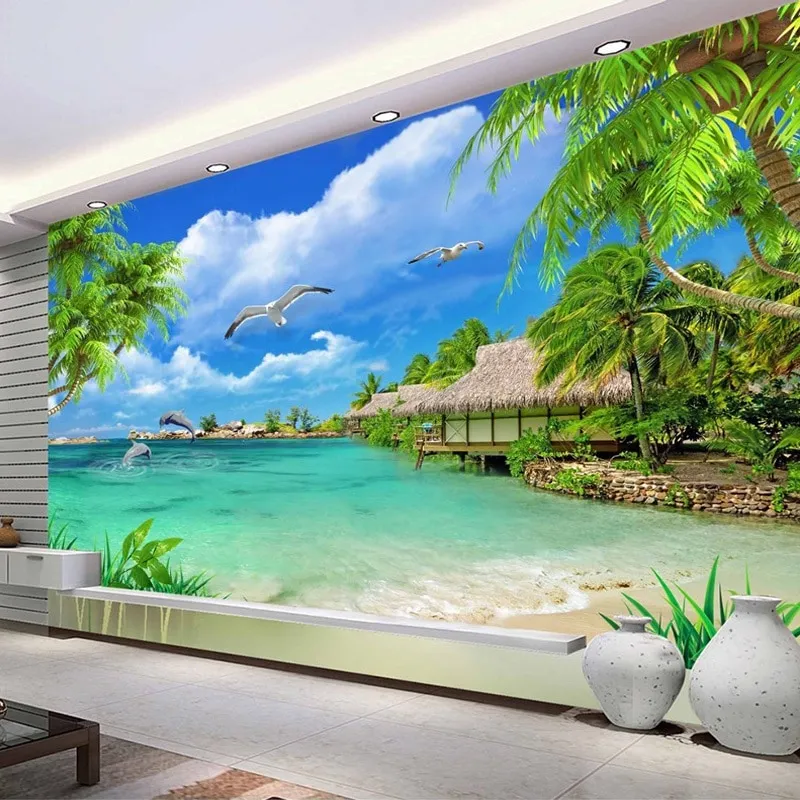 Custom 3D Wallpaper Waterfall Nature Scenery Photo Wall Murals Living Room  TV | eBay