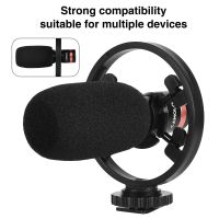 Shotgun Microphone with Anti-Shock Mount for Iphone Android Camera Laptop Cardioid Condenser Mic 3.5mm TRS and TRRS Cable