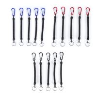 5PCS Fishing Lanyard Spring Rope Carbon Telescopic Fishing Rope Kayak Paddle Anti Lost Rope Tool