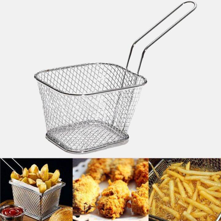 Mini Stainless Steel French Deep Fryers Baskets Net Mesh Fries Chip
