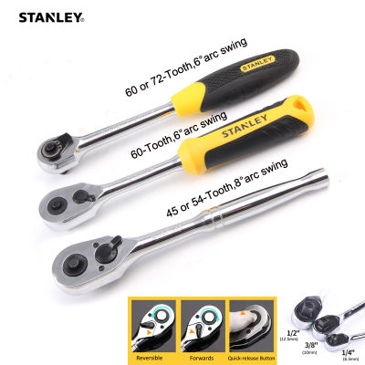Stanley 1pcs Professional 14 38 12 Ratchet Wrench Spanner Mechanical Workshop Tools Wrenches for Socket Garage Auto Bicycle