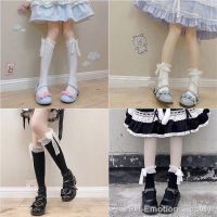 【LZ】☢  Lace Bow Ribbon Bezerro Meias Mulheres Bonito Estilo Japonês JK Meias Kawaii Doce Verão Lolita Meia-tubo Meias