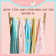 Khăn Tắm Sợi Tre Cho Bé - Khăn Sợi Tre ADEN + ANAIS Quấn Bé Sơ Sinh 2 Lớp