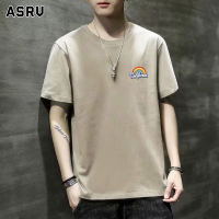 ASRV เสื้อยืดคอกลมแขนสั้นสำหรับผู้ชายเสื้อยืดคอกลมแฟชั่นฤดูร้อนแขนสั้นผ้าบางทันสมัยใส่ได้หลากหลายโอกาสเสื้อยืดผู้ชายเสื้อกล้ามชายเสื้อยืดคอกลม