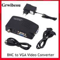 Grwibeou BNC คอมโพสิต VGA S-Video กับ VGA Converter ตัวแปลงวิดีโอกล่องสวิทช์ดิจิทัลอะแดปเตอร์เอาต์พุต VGA สำหรับ PC Mac TV Camera