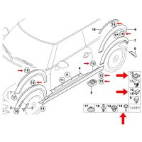 50Pcs สำหรับ BMW MINI R50 R52 R53 R56ล้อ Arch คลิปตัดตัวยึดพลาสติก ABS