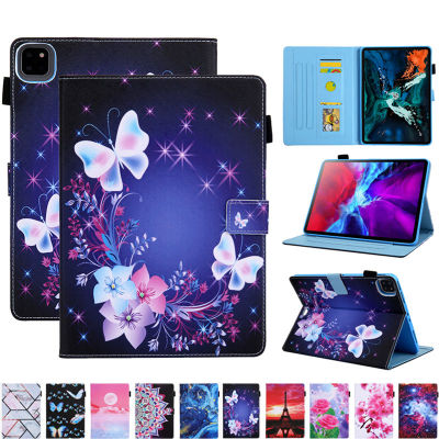 สำหรับ iPad Air 5 Air 4 10.9 2022 2020 Smart Case สำหรับ Ipad Pro 11 2021 2020 2018ปลอกแฟชั่นผีเสื้อ Soft ซิลิโคน PU หนัง Flip Stand Case