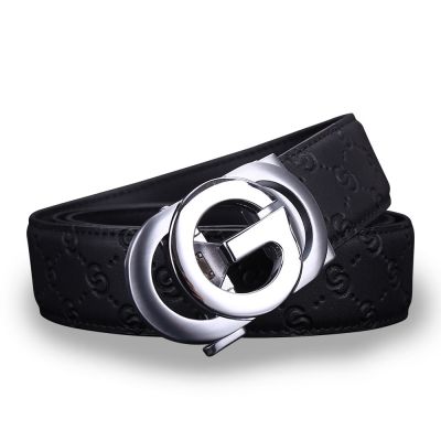 Genuine Genuine Leather Belt Mens Automatic Buckle Belt High-End Business Belt Fashion G Letter Belt