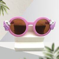 【YF】▦  2022 Childrens Sunglasses Unicorn Birthday Glasses Round Convenience Eyeglass UV400 Protection