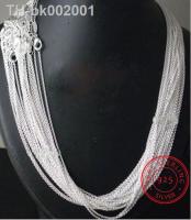 ♘✾ 10pcs/lot Promotion! wholesale 925 sterling silver necklace silver fine jewelry Rolo Chain 1mm Necklace 16 18 20 22 24