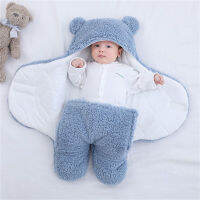 Ultra-Soft ถุงนอนเด็กทารกแรกเกิดผ้าห่ม Thicken Cotton Fluffy Fleece เนอสเซอรี่ Swaddle สำหรับเด็กผู้หญิง0-9เดือน