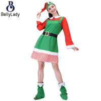 100% Polyester Ladies Christmas Cosplay Costumes Christmas Stage Costumes【fast】