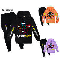 ชุดเสื้อผ้าของเด็ก NINJAS KIDZ เสื้อแขนยาวผ้าฝ้าย + เสื้อโปโลโพลีเอสเตอร์สำหรับฤดูใบไม้ผลิและฤดูใบไม้ร่วง0000เด็ก