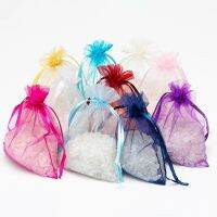 25/50 Buah Organza Tas Pernikahan Dekorasi Pesta Permen Tulle Tas Penyimpanan Perhiasan Promosi Hadiah Kemasan Kantong 7X9 10X15 13x18cm