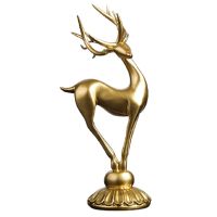 Nordic Golden Deer Figurines for Interior Luxury Home Decor Resin Animal Statue Reindeer Sculpture Home Decor Gift