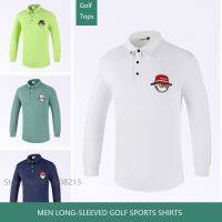 Men Spring Long-sleeved Shirts New Business Casual Golf T-shirts Male Breathable Tops Sports Polo Jersey Turn-down Collar S-3XL