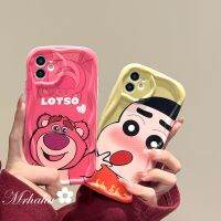 Mrhaha เคสครีมแฟชั่นสำหรับ Realme C55 C35 C17 C15 C11 5 5S 5i 6i 8i C33 C20 C31 C21 C30 C25Y C25 C21Y C25s Catoon คุณภาพสูงหมีน่ารัก Losto Strawberry And Chayon Shin-เคสป้องกันซิลิโคน Chan สวยงาม?คลังสินค้าพร้อม