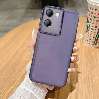 เคสใส่โทรศัพท์ Vivo Y27 5ก. Y36 5ก. สีลูกกวาดใส2023ใหม่มาพร้อมกับฟิล์มป้องกันเลนส์เคสยางใสกันกระแทก Vivo Y27ฝาครอบเคสใส่โทรศัพท์5ก.