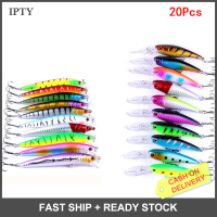 IPTY รุ่นผสมเหยื่อตกปลาชุด minnow Lure Crank baits Tackle TREBLE hooks Kit