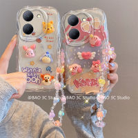 ใหม่ เคส VIVO Y36 Y27 Y78 Y02 Y02A Y02T T1 Pro 5G 4G เคส ตุ๊กตา3D การ์ตูนน่ารักสุดฮอต เคสโทรศัพท์ ภาพดอกไม้เคสหลังเนื้อครีมป้องกันการตกพร้อมสายคล้อง2023แฟชั่น