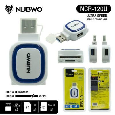 BESTSELLER อุปกรณ์คอม RAM Nubwo Hub USB3.0&amp;2.0 2Port+Reader (NCR-120U) อุปกรณ์ต่อพ่วง ไอทีครบวงจร
