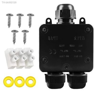 ♤▨✔ 3-Way Waterproof Junction Box Waterproof IP68 Cable Connector Earth Outdoor Connection Box For Wiring Accessories