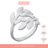ส่องแสงในความอุดมสมบูรณ์แหวนเงินสเตอร์ลิงผู้หญิงใบไม้ by BeYindi