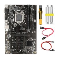 B250 BTC Mining Motherboard with Switch Cable+SATA Cable+Screwdriver 12 PCIE to USB3.0 Graphics Slot LGA1151 DDR4 SATA3