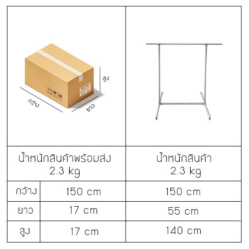 ราวตากผ้า-ราวแขวนสแตนเลส-แบบบาร์เดี่ยว-ข้อต่อพลาสติก-รุ่น-cb0077-pl150-1