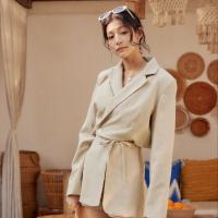 lookbooklookbook florence blazer beige ครอปเบลเซอร์ สีเบจ