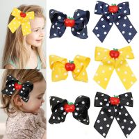 Oaoleer 2Pcs/lot Back To School Big Bows Hair Clips For Girls Fashion Dot Print Hair Pin Student Headdress Kids Hair Accessories