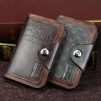 Men wallet magnetic snap clutch bag male wallet leather Compartment portfel carteira purse men famous brand luxu 2022