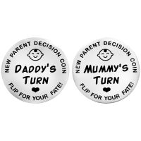 【CC】♧❀✐  L Decision Making Coin Double-Sided Mom Dad for Men Pregnancy