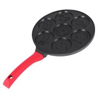 Pancake Maker - Non-Stick Pancake Pan Griddle Grill Pan Mini Crepe Maker 7-Mold Pancakes with Silicone Handle