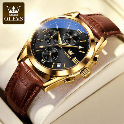 【OLEVS】Brand watch multifunctional sports three eye six needle timing watch waterproof calendar mens watch mens Watch