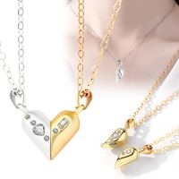 1 Pair Magnetic Couple Necklace Heart Shape Opposites Attracting Necklace Jewelry Gift for Lover SAL99