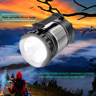 Solar Portable Lantern Waterproof Hand-Held Camping Tent Lights Rechargeable Multifunctional Energy-Efficient for Outdoor Travel