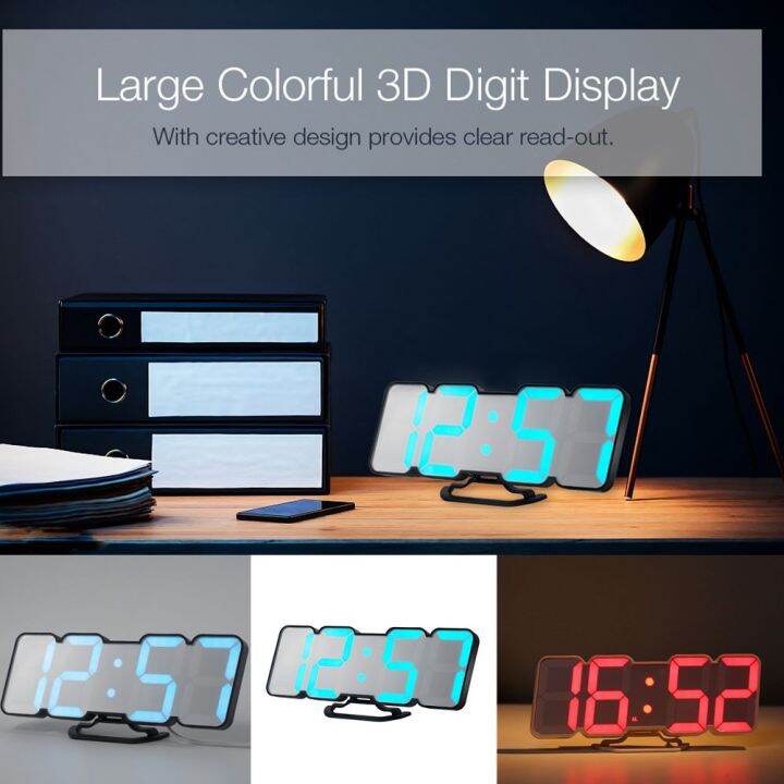 worth-buy-loskii-3d-led-นาฬิกาปลุกอัจฉริยะ-รีโมทคอนโทรล-ir-นาฬิกาตั้งโต๊ะไฟกลางคืน15สี