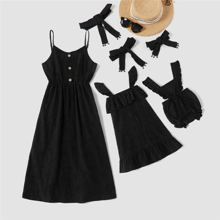 mom-amp-baby-summer-family-clothing-matching-outfits-sleeveless-sling-solid-dress-mather-amp-daughter-romper-beach-holiday-family-look