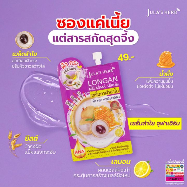 jula-s-herb-longan-melasma-serum-6ซอง-กล่อง-ครีมจุฬา-ครีมลำไย