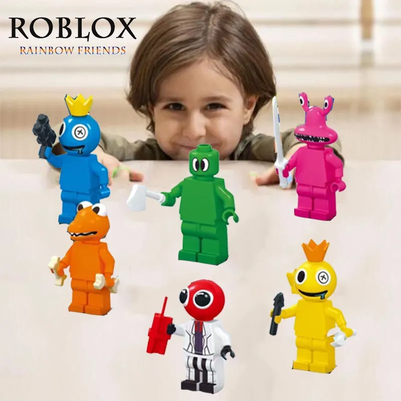 7pcs/set roblox arco-íris amigos minifiguras engraçadas montadas Building  Block Action Figures Kids Toy