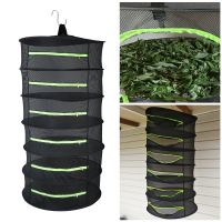 【YF】 Herb Drying Net with Zipper Folding Dry Rack Hanging Basket Dryer Mesh Bag Layers for Herbs For Flowers Buds Plants