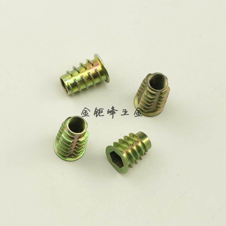 20pcs-m4-m5-m6-m8-zinc-alloy-thread-for-wood-insert-nut-flanged-hex-drive-head-furniture-nuts-nails-screws-fasteners