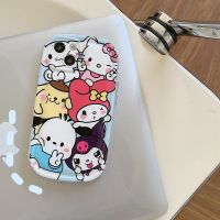 เคสโทรศัพท์นิ่มลายการ์ตูน Hello Kitty My Melody Cinnamoroll Pochacco PomPomPurin เคสโทรศัพท์ร่วมกันสำหรับ iPhone 14 Pro Max 14Pro 14 Plus เคสกันกระแทกสำหรับ iPhone 13 Pro Max 13เคสโทรศัพท์สำหรับ Apple 12 11เคสห่อหุ้ม